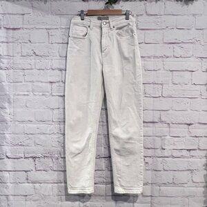 Everlane Women's The Cheeky Jean‎ Crop Ivory Stretch Denim Size 26 Regular